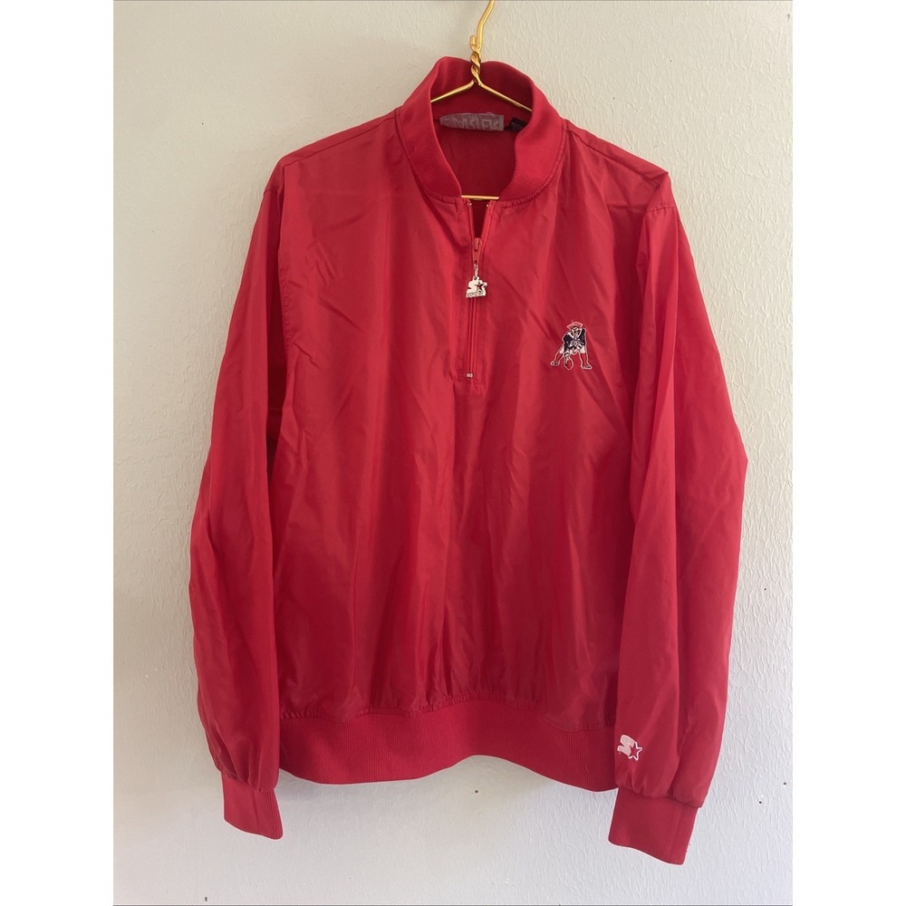 VTG 80s New England Patriots Starter Jacket Windbreaker Men's L  1/4 Zip Logo
